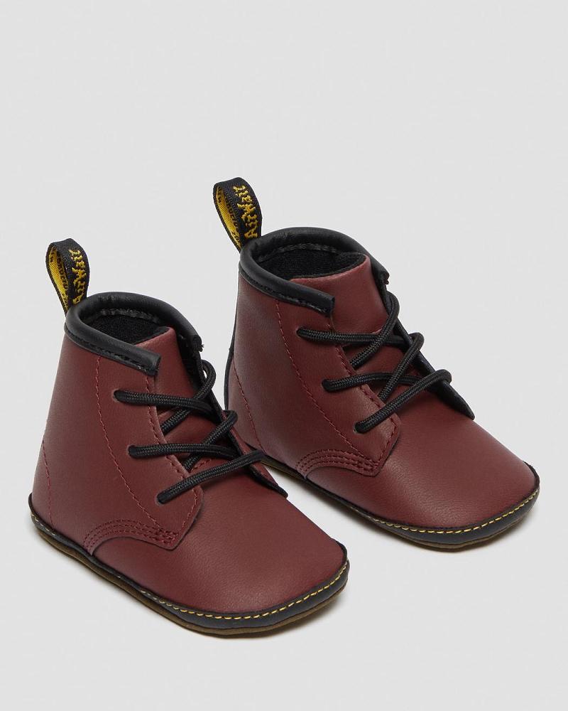 Dr Martens Newborn 1460 Auburn Leren Booties Vrijetijdslaarzen Kinderen Roze Rood | NL 160OKI